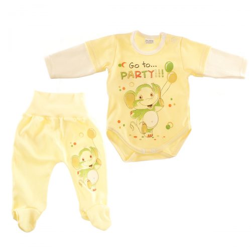 Komplet niemowlęcy body z półspioszkiem -żółty