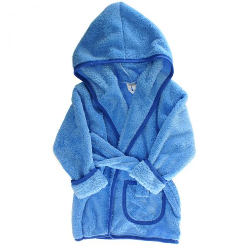Płaszcz kąpielowy - niebieski, beż