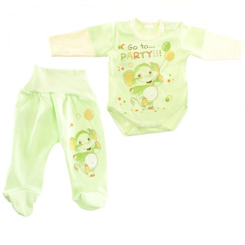 Komplet niemowlęcy body z półśpioszkiem zielony