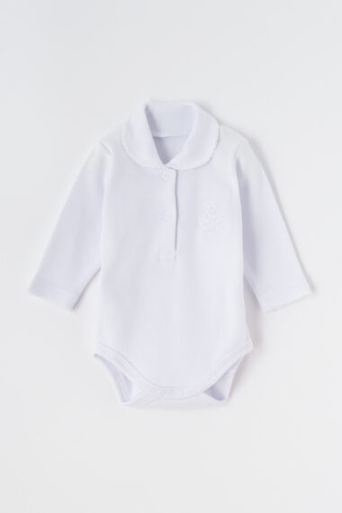 Body białe z kołnierzykiem -haft