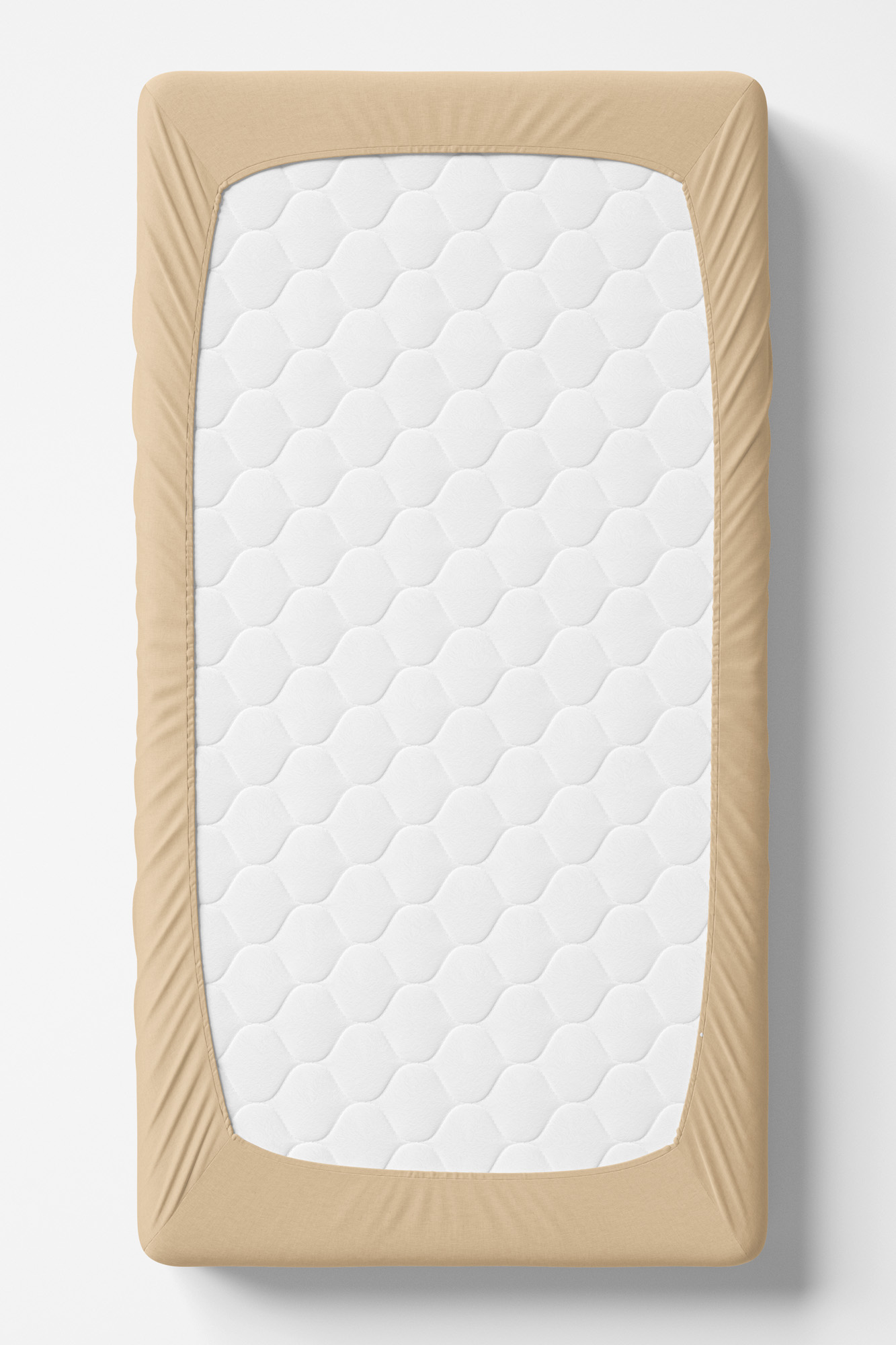 Prześcieradło jersey z gumką dla dzieci- beżowe - obrazek 2