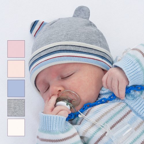 Czapeczka niemowlęca z uszkami melanż