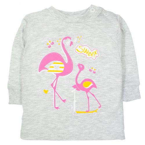 Bluzeczka szara flamingi