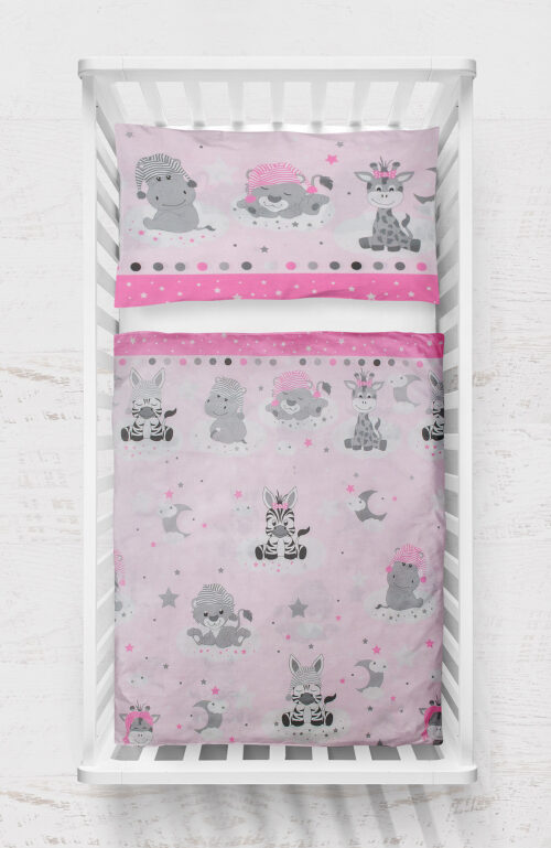 Pościel dziecięca dwu częściowa różowa Happy Bear