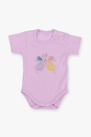 Body niemowlęce fioletowe kolorowy motyl