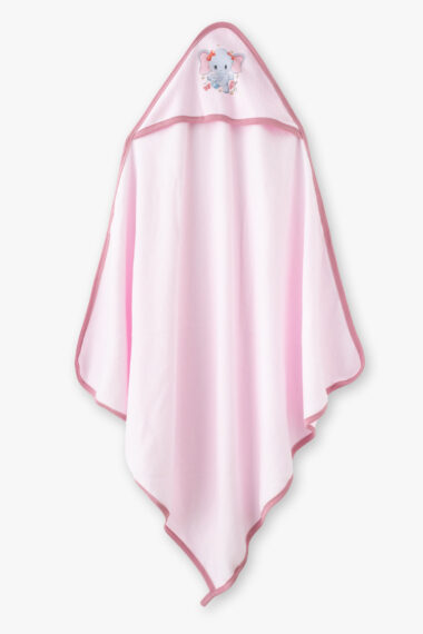 Niemowlęce okrycie kąpielowe różowy słonik