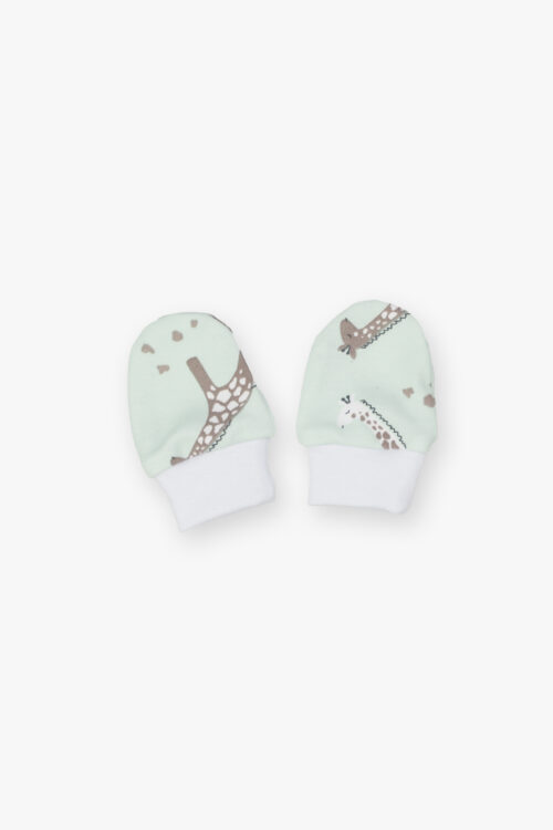 Łapki niemowlęce miętowe żyrafki niedrapki dla noworodków