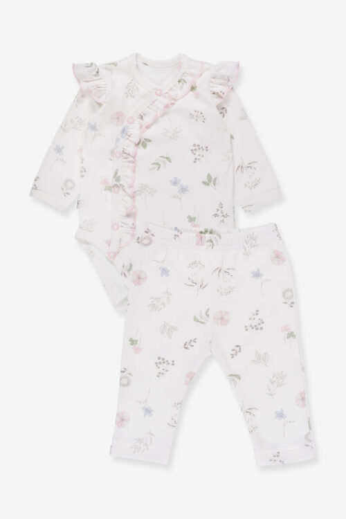 Komplet niemowlęcy body z spodenkami Botanic - obrazek 2